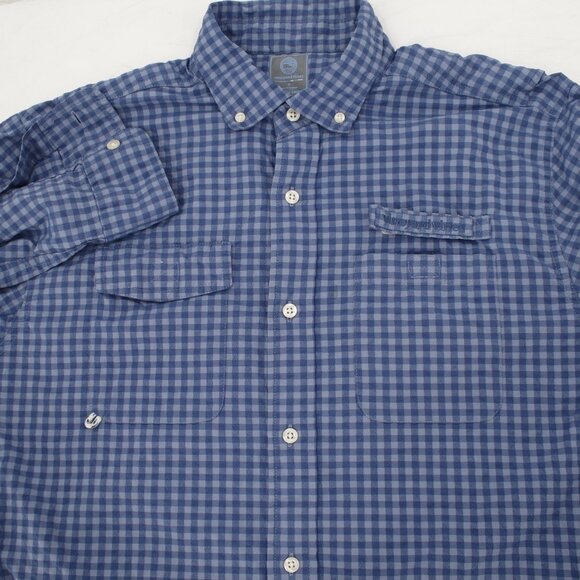 Vineyard Vines Harbor Shirt Mens Small Plaid Performance Vented Button Down fish - Picture 1 of 14